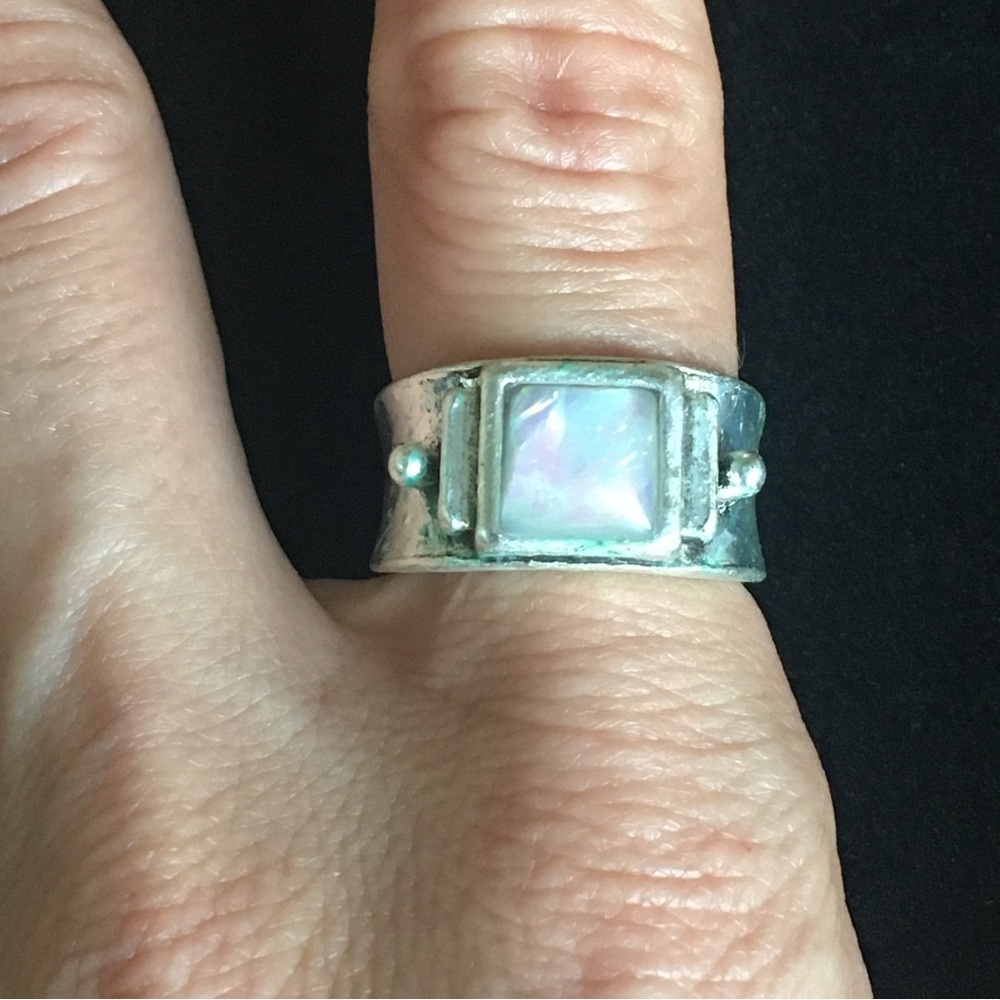 Vintage Moonlight Silver Tone Ring 8